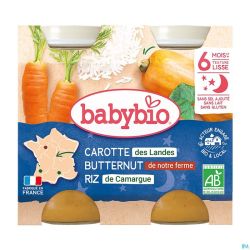 Babybio Bonne Nuit Carotte-potimarron-riz 2x200g