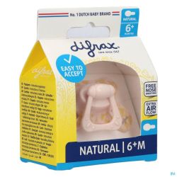 Difrax Sucette Natural 6+ M Rose-dessin