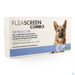 Fleascreen Combo pour Chien de 20 à 40kg 268/241,2 Mg 3 Pipettes