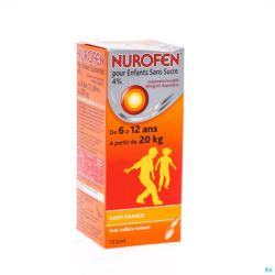 Nurofen Enfants Sirop Sans Sucre 4 % Orange 150 Ml