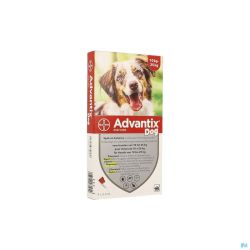 Advantix 250/1250 pour Chiens de 10 à 25kg Pipettes 4x2,5ml