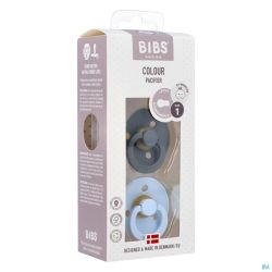 Bibs 1 Tétine Duo Iron Baby Blue 2 Sucettes