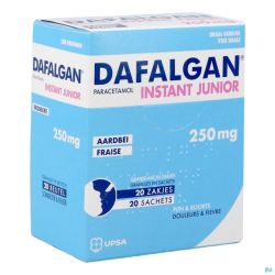 Dafalgan Instant Junior Fraise 250mg Granulés 20 Sachets