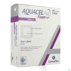Aquacel Ag Foam Adhesif 8x8cm 10