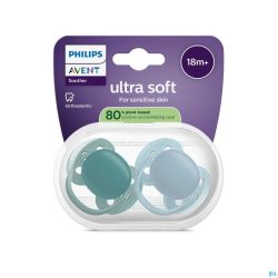 Philips Avent Sucette +18m Soft Bleu/vert 2