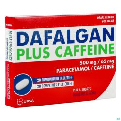 Dafalgan Plus Caffeine 500mg/65mg Comprimés Pelliculés 20