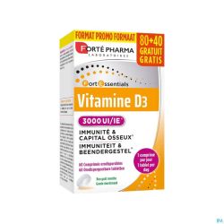 Vitamine D3 3000 Unités 120 Comprimés à Sucer (80+40 Gratuits)
