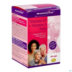 Mannavital Vitamine D3 + Vitamine A Forte Gélules 90