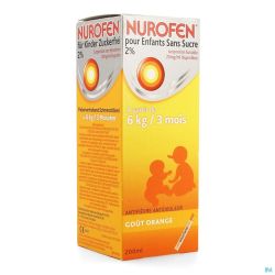 Nurofen Enfants Susp Sans Sucre 2 % Orange 200 Ml