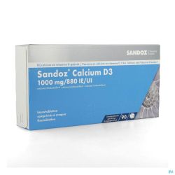 Ca-sandoz + D3 90 Comprimés A Mach 1000 Mg/80