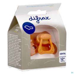 Difrax Sucette Dental 12+ M Uni/pure Orange/pumpk.