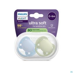 Philips Avent Sucette +0m Soft Bleu Claire/vert 2