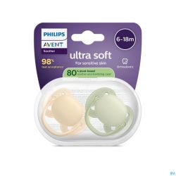 Philips Avent Sucette +6m Soft Peche/olive 2