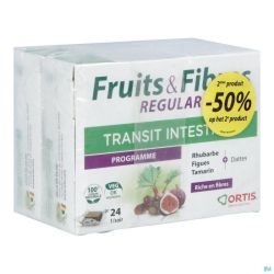 Ortis Fruits & Fibres Regular Cubes 2x24 Promopack  2e à -50%