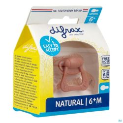 Difrax Sucette Natural 6+ M Rouge Brick-dessin