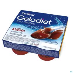 Gelodiet Eau Gel Sucr Raisin 4x120 G