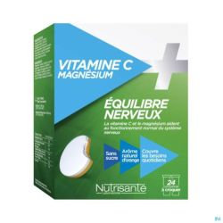 Vitamine C+ Magnésium Comprimés A Croquer Tube 2x12 Nutrisanté