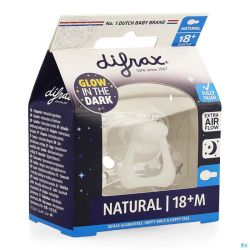 Difrax Sucette Natural Nuit +18m 1 Pièce