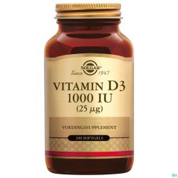 Solgar Vitamin D-3 25mcg/1000iu Softgel 100