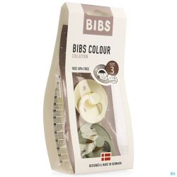 Bibs 3 Sucette Duo Sage Ivory 2 Sucettes