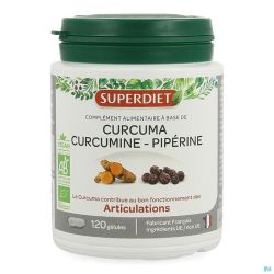 Superdiet Curcuma Curcumine Piperine Gélules 120