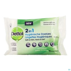 Dettol Cosmetic Lingettes 2en1 15 Pièces