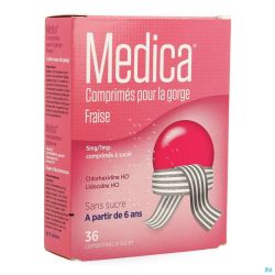 Medica Comprimés Gorge Fraise 36 Comprimés