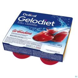 Gelodiet Eau Gel Sucree Grenadine 4x120