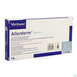 Allerderm Spot-on Chat/chien <10 Kg 6 Pi