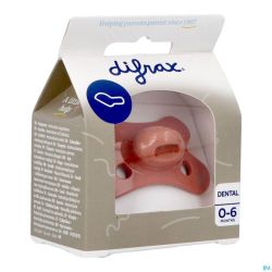 Difrax Sucette Dental 0-6m Uni/pure Brun/brick