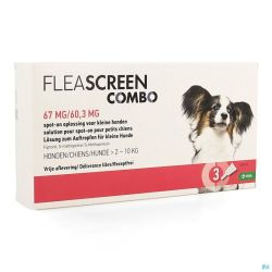 Fleascreen Combo pour Chien de 2 à 10 Kg 67/60,3 Mg 3 Pipettes