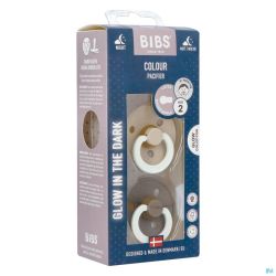 Bibs 2 Sucette Duo Glow In Dark Vanilla - Oak 2 Sucettes