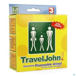 Travel John Urinal Sachets Récolteurs d'Urine 3x800ml