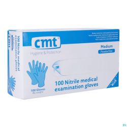 Cmt Gants Nitrile Bleu S/poudre M 100
