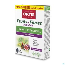 Ortis Fruits & Fibres Regular 2x30 Comprimés Promopack 2e à -50%
