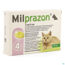 Milprazon 4mg/ 10mg Chat +0,5kg Comprimés 1x4