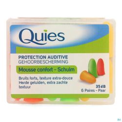 Quies Protection Auditive Mousse Confort 6 Paires