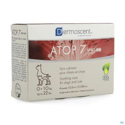 Dermoscent Atop 7 Spoton Chien Chat 1-10kg 4x0,6ml