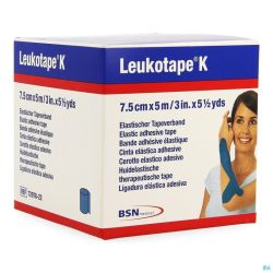 Leukotape K Bande Adh Elast Bleu 7,5cmx5m 1