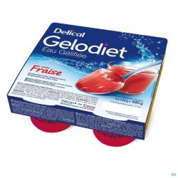 Gelodiet Eau Gel Sucree Fraise 4x120 G