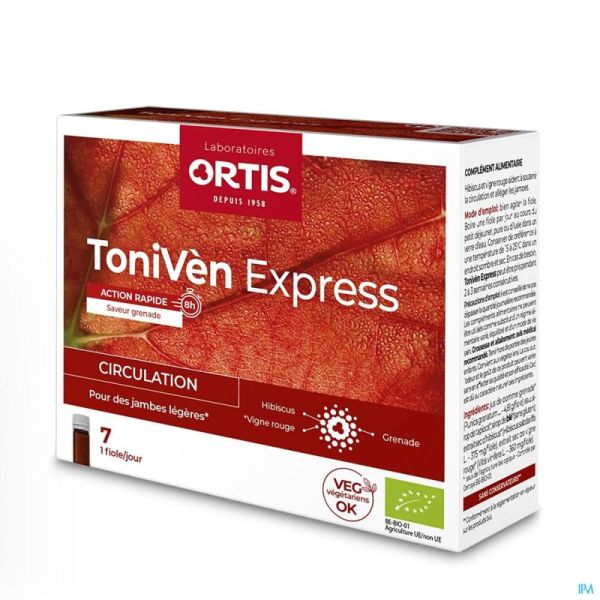 Ortis Toniven Express Bio Sans Alcool 7x15 Ml