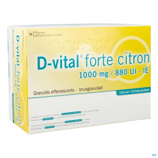 D-vital Forte Citron 1000/880 90 Sachets