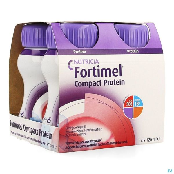 FORTIMEL PROTEIN Fruits Rouges - 4 Bouteilles de 200ml