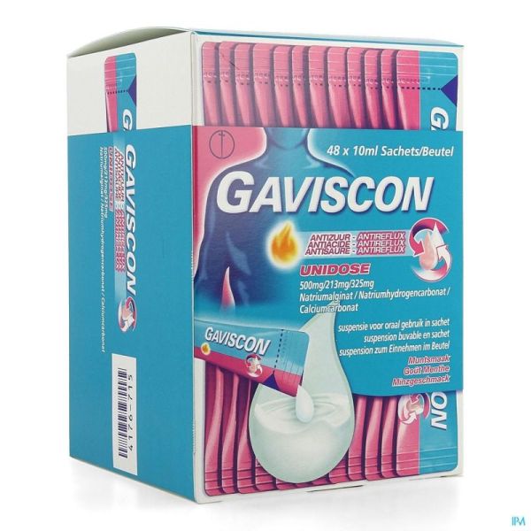 Gaviscon Antiacide/Antireflux Suspension Buvable 48 Sachets