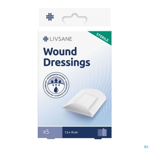 Livsane Sterile Wound Dressings 7,5cmx10cm 5