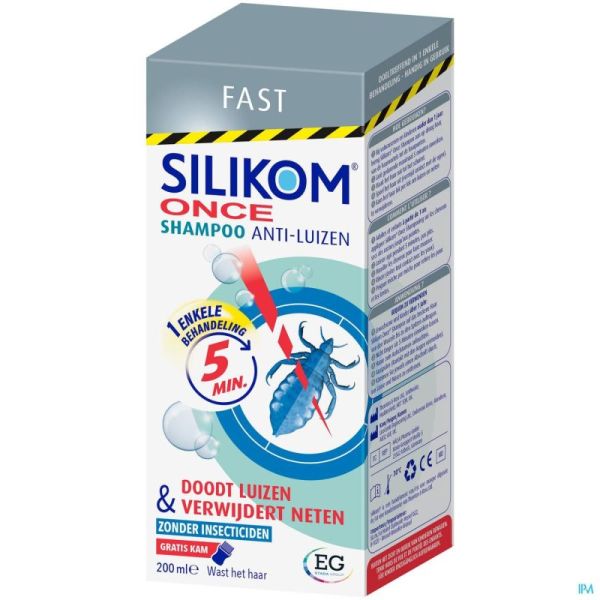 Silikom Once Shampooing Contre poux & lentes 200ml