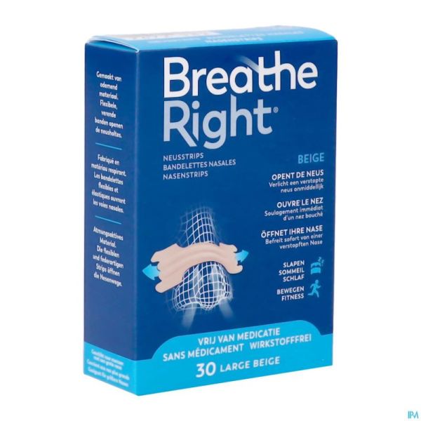 Breath Right Bandelettes Nasales Tanned Peau Normale
