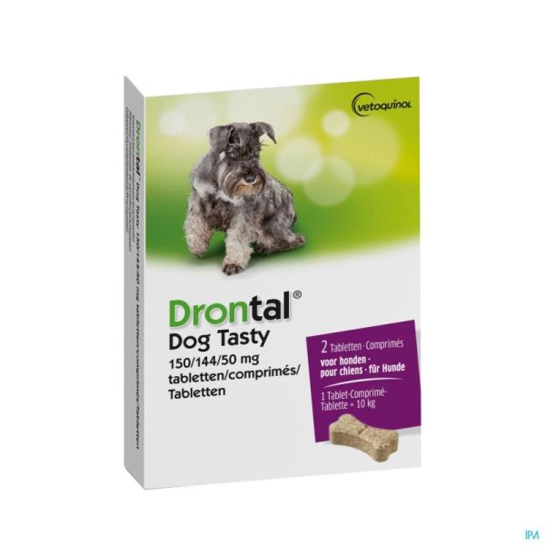 Drontal Tasty Bone 150/144/5mg 10kg Dog Comprimés 2