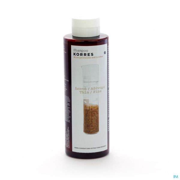 Korres Shampooing Protéine de Riz et Tilleul 250ml