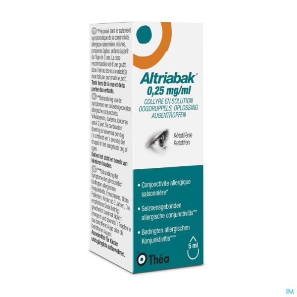 Altriabak 0,25mg/ml Gouttes Oculaires Flacon 5ml